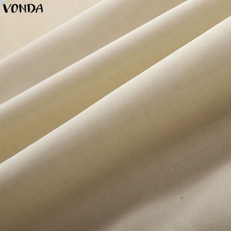 VONDA Женское летнее повседневное платье-сарафан с круглым вырезом, коротким рукавом и вставками