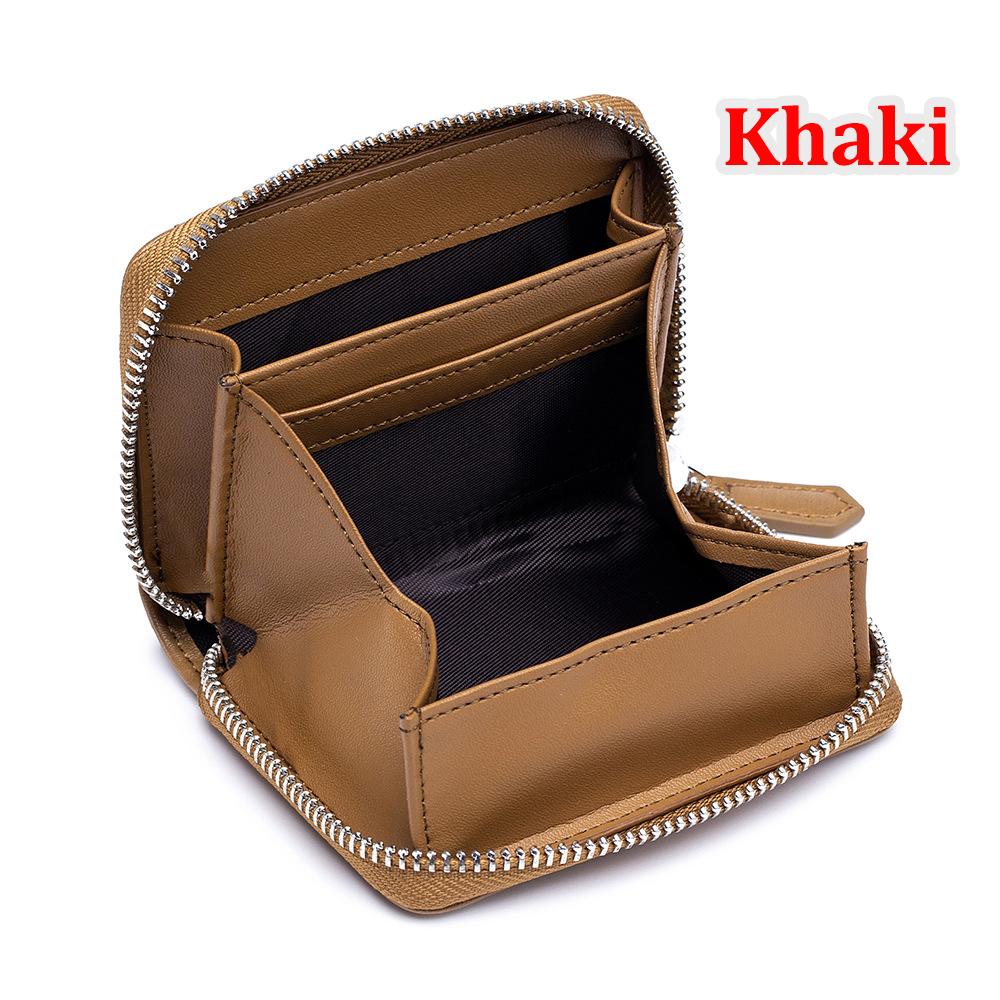 Модные сумки-держатели для монет из натуральной кожи, банковские кредитные карты, RFID-блокирующий кошелек для мужчин и женщин, тонкие небольшие монеты, ключи, карты, сумка на молнии