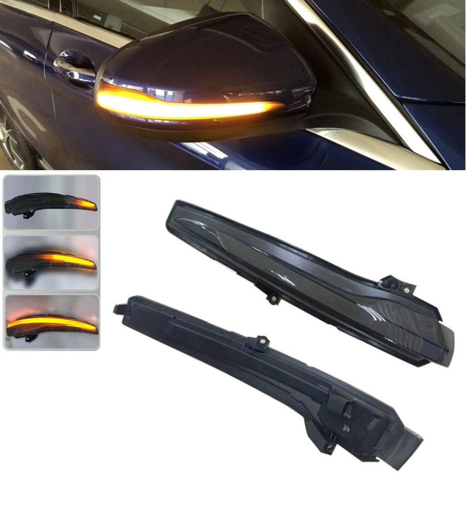 LED Flowing Smoked Door Mirrors with Sequential and Normal Flashing Sequential Turn Left and Right Set for and Vehicle Inspection Compliant hotimp®