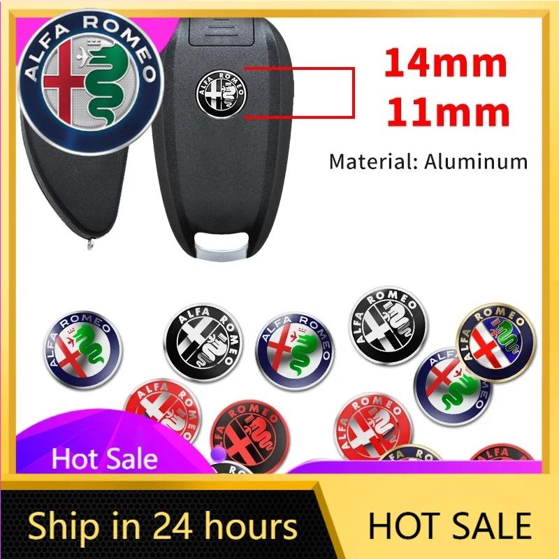 Автомобильные наклейки Для Alfa Romeo 11 мм 14 мм Металлический значок на ключ автомобиля Наклейка Аксессуары Для Alfa Romeo Giulia Stelvio Giulietta 156 159 1