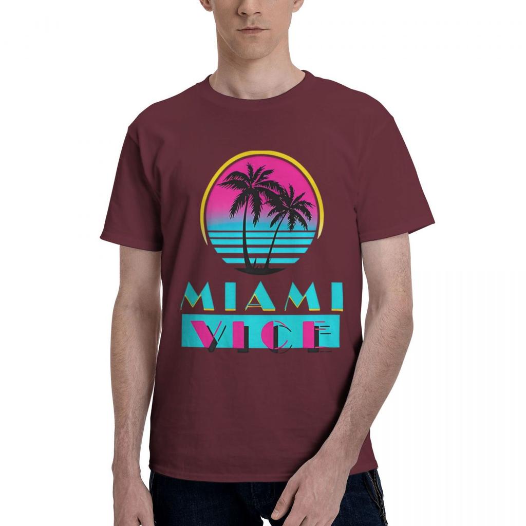 Miami Vice Раунд 100 Хлопок Повседневная Дышащая Удобная Одежда Дизайнерская Одежда Мужчины Мужская Одежда