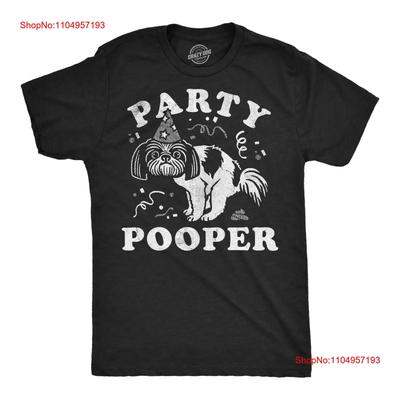 Мужская смешная футболка 'Party Pooper Dog' Саркастическая Новинка Для мужчин винтажная Стильная стиранная Унисекс Мягкая модная с принтом Эластичная