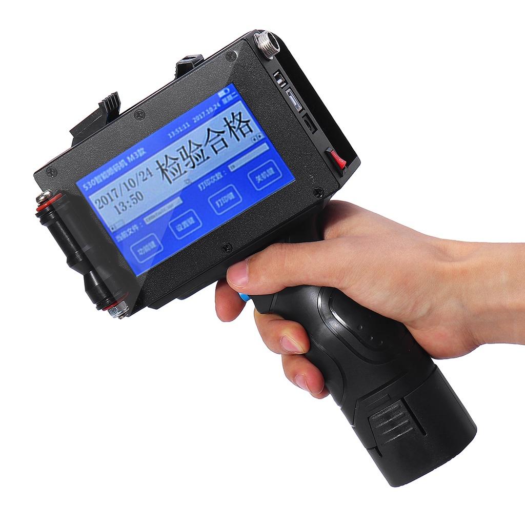 Ручной принтер для печати этикеток с сенсорным экраном, струйный USB-принтер QR, машина для автоматического кодирования серийной воды, дата производства, английская система.