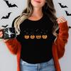 Черный кот Тыква Графические футболки Женские Модные Хэллоуин Ретро Необходимые Классические Топы Любитель кошек Жуткий сезон Хэллоуин Футболка