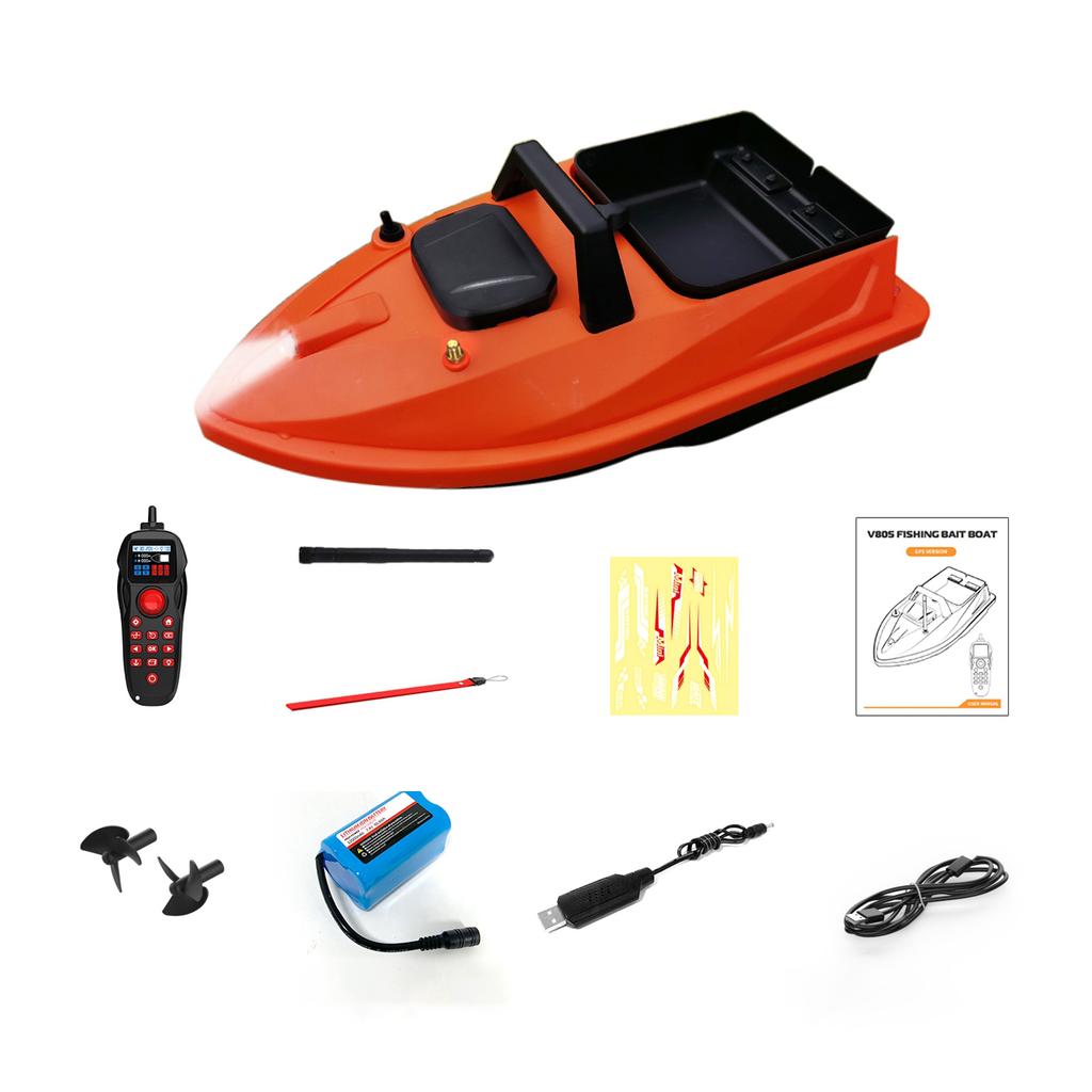 GPS Remote Control Bait Boat with Independent Larger for Fishing, Smart Fishing Drone with Auto Return, 500M Remote Range, Night Lights, O