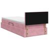 Storage Bed with Headboard Pink 90 x 200 cm Velvet