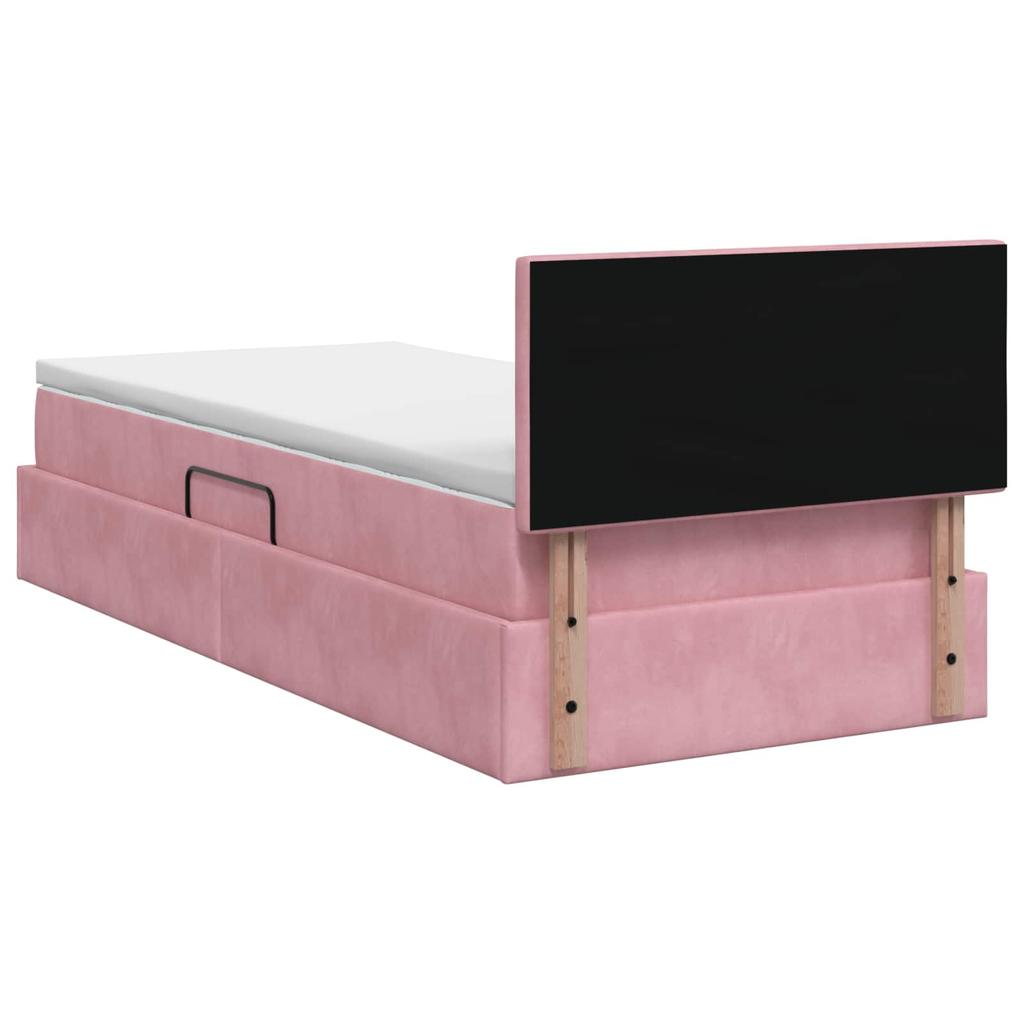 Storage Bed with Headboard Pink 90 x 200 cm Velvet