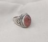 Strawberry Quartz 925 Sterling Silver Ring: Handmade Boho Gemstone Jewelry