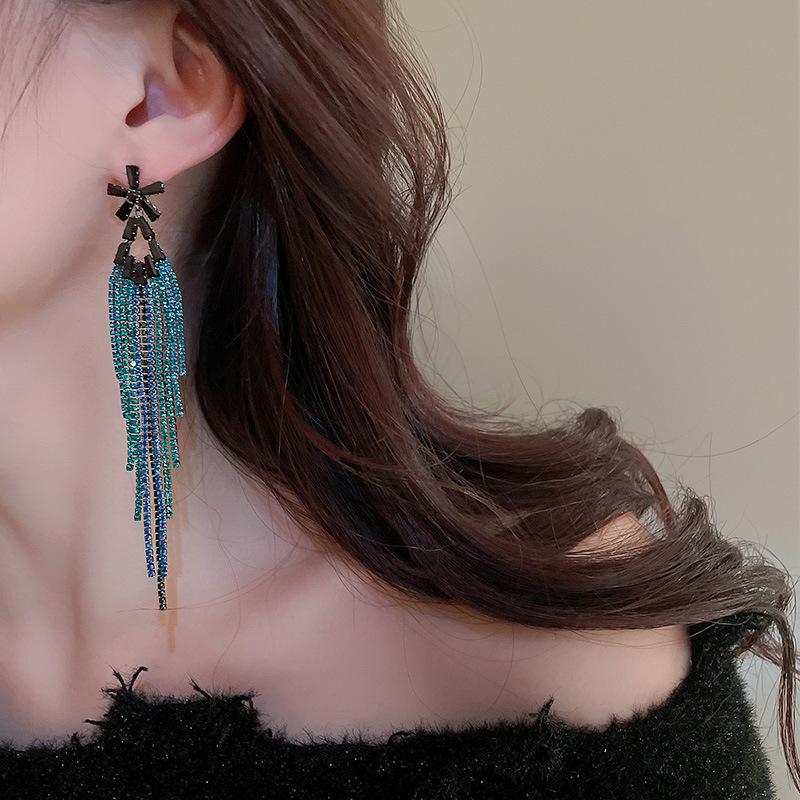 Женские серьги GemChic, длинные серьги с кисточками, серьги-гвоздики с иглами, индивидуальные серьги на день рождения, Рождество, ювелирные изделия, подарок
