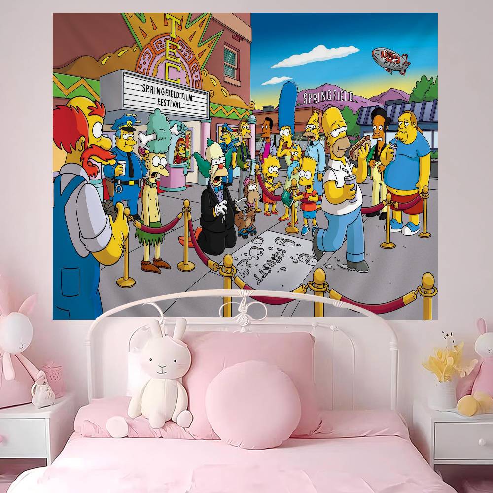 Cartoon The SSimpsons Colorful Tapestry Wall Hanging Bohemian Wall Tapestries Mandala Wall Hanging Sheets