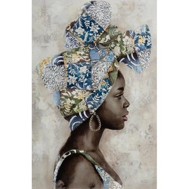 Abstract African Girl Canvas Painting Graffiti Art Posters and Prints Wall Art Pictures for Living Room Wall Decoration Cuadros