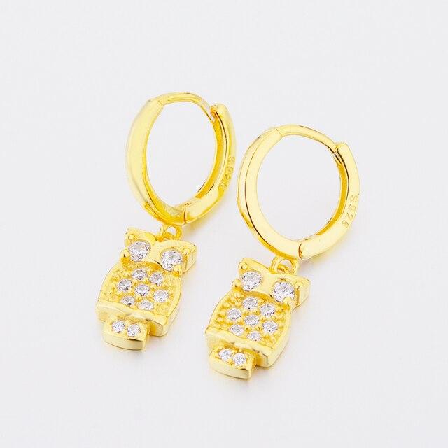 100% 925 пробы серебро маленькие круглые золотые молнии циркониевые серьги-кольца клипсы для женщин Pendientes геометрические