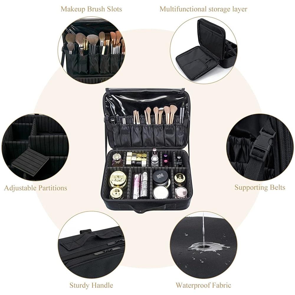  Makeup Bag Make up Case: Large Travel Cosmetic Case Organiser - Professional Portable Makeup Storage Bags for Toiletry - Make Up 