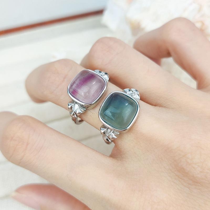 Регулируемое кольцо из натурального камня тигровый глаз, кофейного цвета