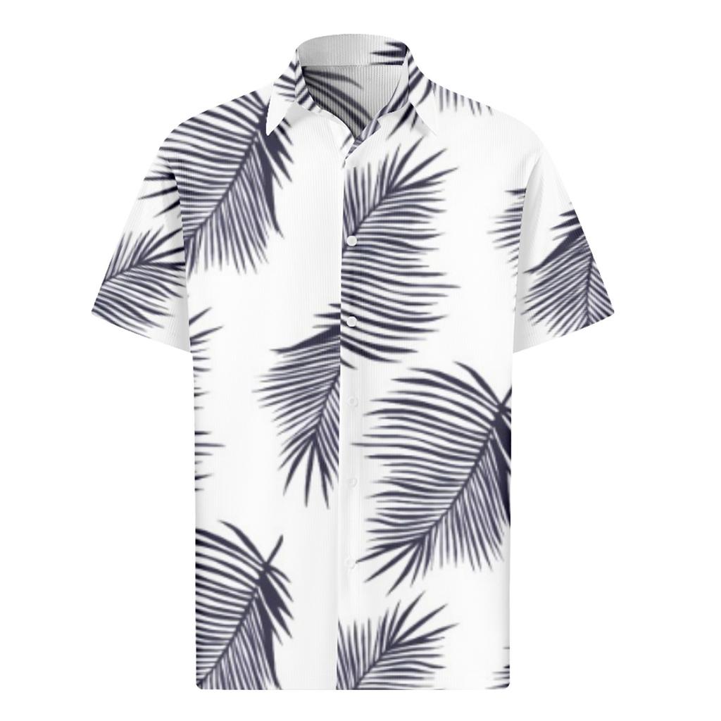 Мужские гавайские рубашки с короткими рукавами и пуговицами с принтом. Мужские повседневные модные рубашки с короткими рукавами.