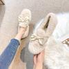 Mao Mao Shoes Women Wear In Winter New Year's New Bow Velvet Cotton Shoes Women Pedal Thick-soled Beanie Shoes