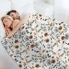 Orange Flower Pattern Throw Blanket Comforter Sofa Soft Plaid Softest Blankets
