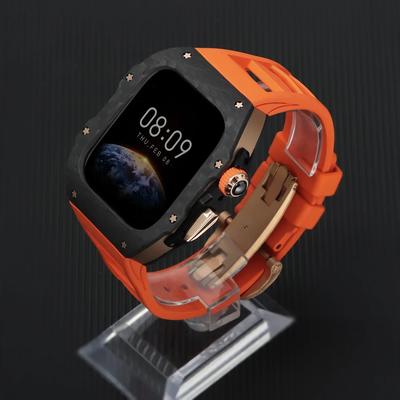 Роскошный чехол из углеродного волокна для Apple Watch S10 42 мм 46 мм Безель Резиновый ремешок Комплект для модификации Iwatch Series 10 46 мм 42 мм