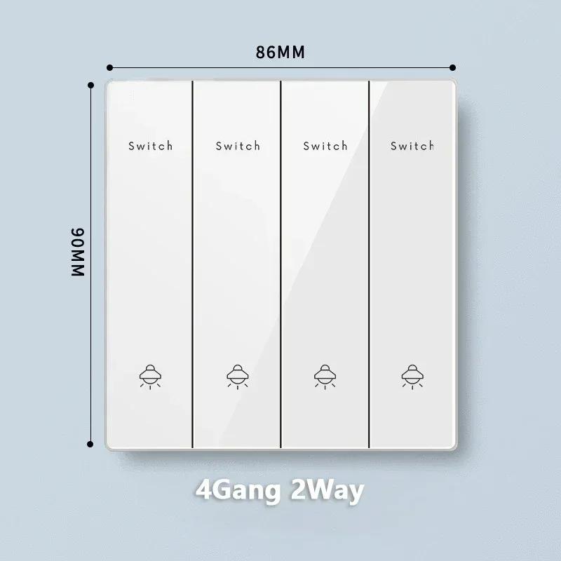 Universal Tempered Glass 20W Quick Charge USB Type-c Wall Dual 3pin Socket panel,UK 13A Wall 220V 2Way Light Switch Power Outlet