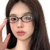Y2K Style Women's Anti Blue Light Eyeglasses Retro Blue Green Oval Fashion Small Frame Glasses Square Box Eyewear Spectacles