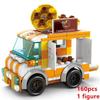 DIY Architecture Ice Cream Car Store Street View Food Building Blocks Kit Girls Bricks Classic Movie Model Kid Toys For Children