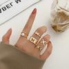 Fashion Jewelry Rings Set Gold Color Hollow Round Opening Women Finger Ring for Girl Lady Party Wedding Gifts
