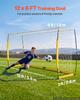 VEVOR Soccer Goal 3.6 x 1.8 m Soccer Net for Backyard Collapsible Base Yellow, Portable & Quick Setup, with Metal Base, Carry Bag, Ground Stakes