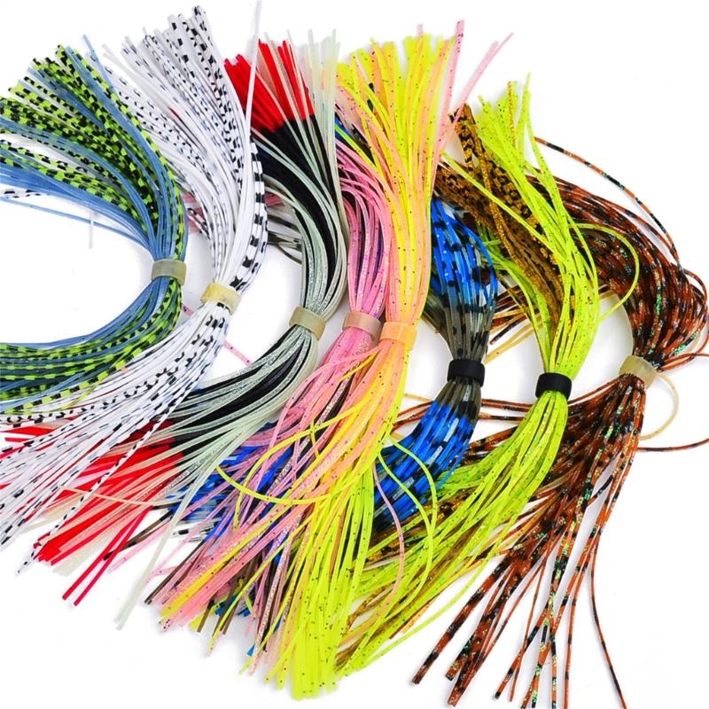 30 Bundles Silicone Jig Skirts 50 Strand/Bundle Squid Silk Skirt Tying Materials Spinnerbaits Buzzbaits Jig Squid Skirt