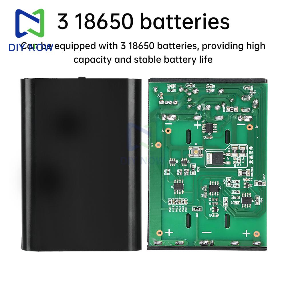 Корпус для Power Bank на 3 аккумулятора 18650, без пайки, DIY-комплект, двойной выход DC5V 12V, последовательное соединение, мобильный Power Bank, с переключателем, DC5.5*2.1мм