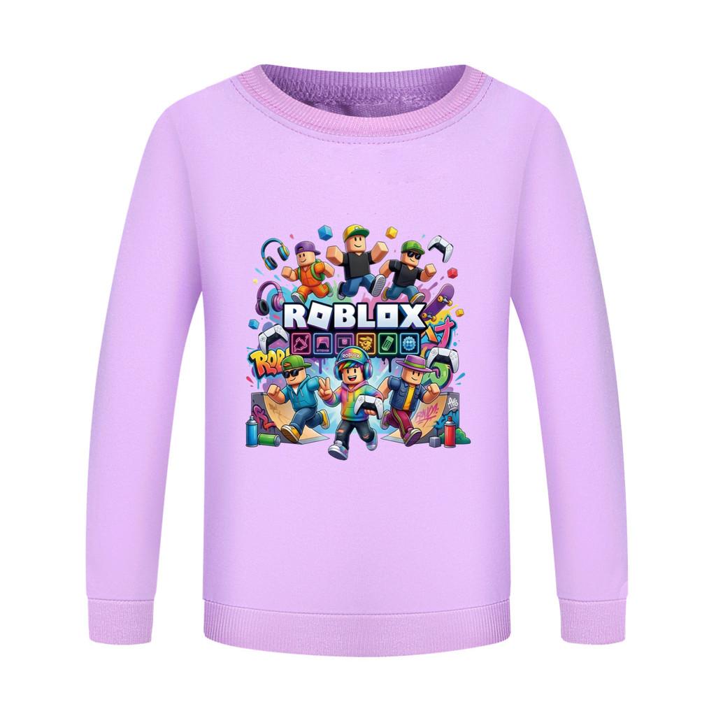 5573 Мальчики Девочки Roblox Игра Принт Круглый Вырез Длинный Рукав Толстовка Топ