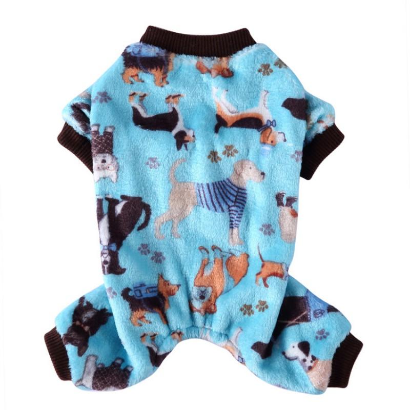 Dog Four-legged Clothes Soft Warm Pet Pajamas Winter Homewear Small Medium Dogs