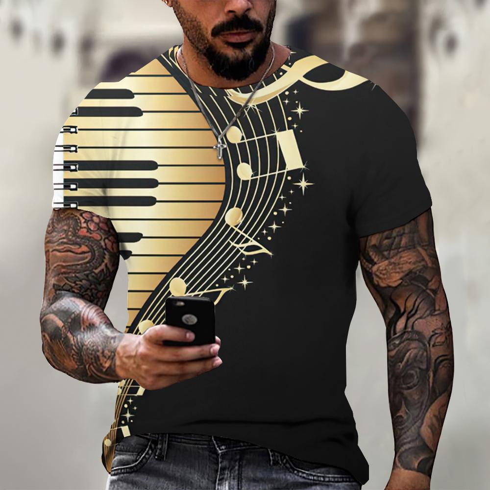 Модная мужская футболка большого размера, музыкальная 3d футболка, черно-белая уличная одежда, повседневная летняя мужская одежда с короткими рукавами, футболки для вечеринок, топы