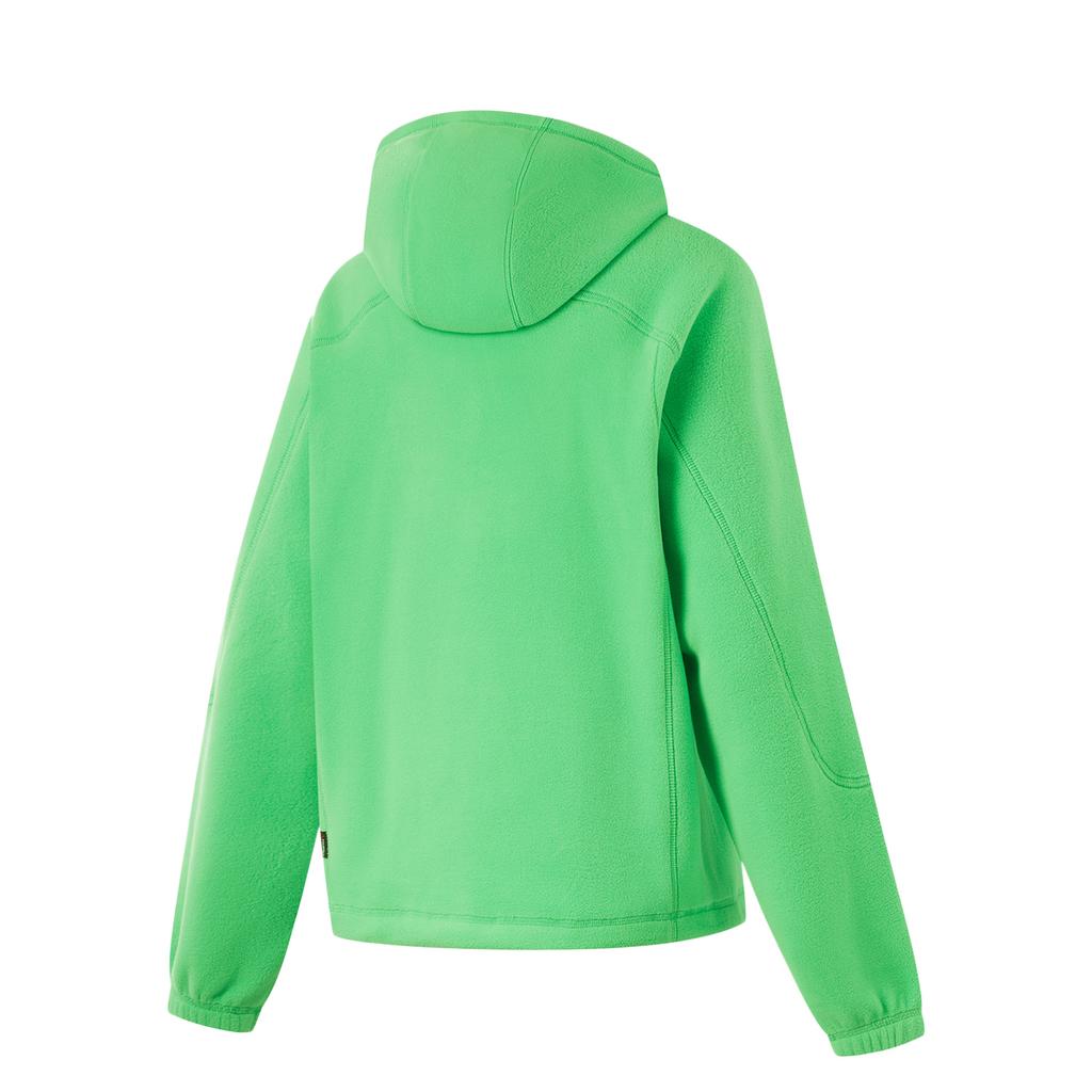 Li Ning Comfortable Casual Hooded Pullover Fleece Warm Sweatshirt Women Sweatshirt Crystal-Stone-Green AWDU554-3