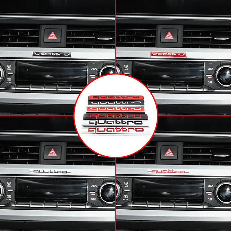 3D Metal Car Logo Quattro Emblem For nlux7 A3 A4 A5 A6 A7 A8 S3 S4 S5 S6 Q3 Q5 RS3 RS4 RS6 Front Grille Badge Rear Trunk Stickers