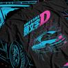 Initial D Ицуки Фудзивара Футболка Аниме Манга Фильм Унисекс Черная Футболка Все Размеры
