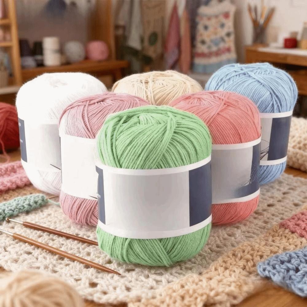 Anti-Pilling Cotton Yarn Medium-Thin Crochet Yarn Premium Hand Knitting Yarn Crocheting Hats