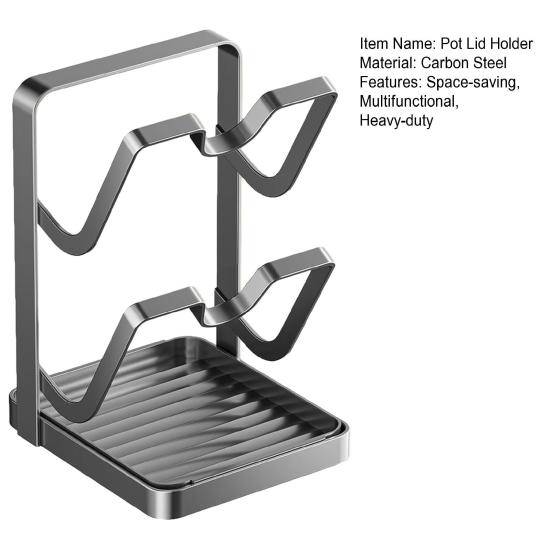 Настольный органайзер для кухонных крышек с держателем для ложки, держатель для крышек во время готовки, подставка, углеродистая сталь
