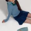 DANCING GRANDMA SOFT STRIPE BEANIE : CLOUD blue
