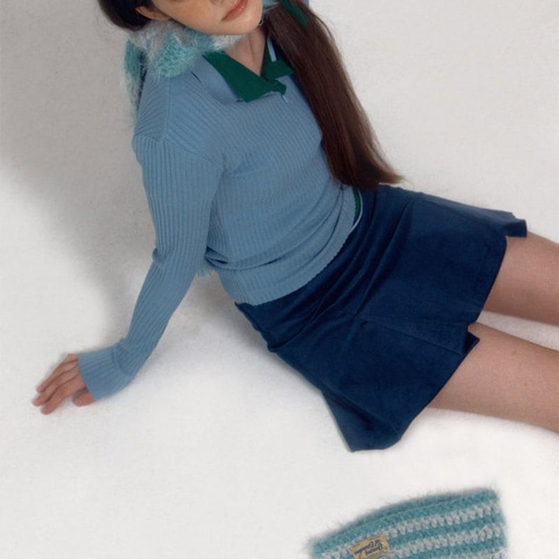 DANCING GRANDMA SOFT STRIPE BEANIE : CLOUD blue