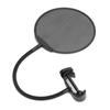 Microphone AntiSpray Filter Mesh Clip Flexible Neck Microphone Wind Screen Black(Black )