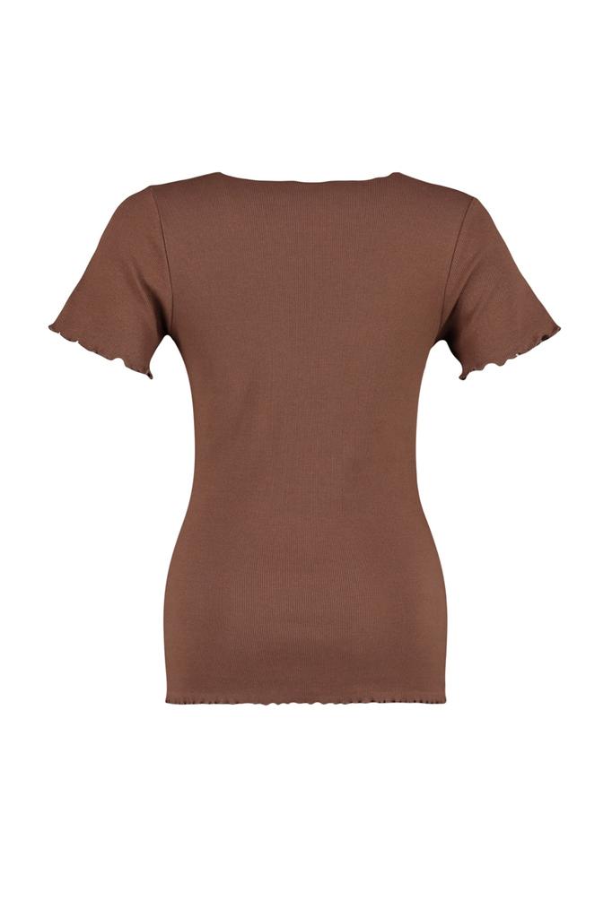 Women's Fashion New Big Size Blouse Stone Ribbed U-Neck Knitted T-Shirt