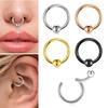1 шт. Круглое кольцо в нос из нержавеющей стали 316L 16G 14G с шариком Septum Clicker 8/10 мм Панк-рок Пирсинг для ушей Хеликс Септум Украшения