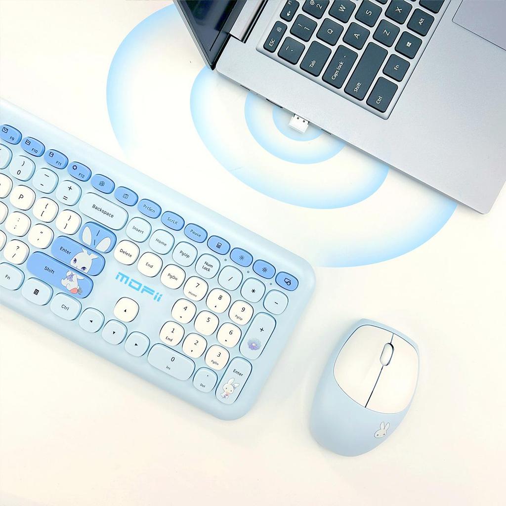 Mofii Wireless Keyboard and Mouse Set, 110-Key Full-Size Ultra-Thin, 2.4GHz, 1200 DPI USB Mouse, Suitable for Office Laptops