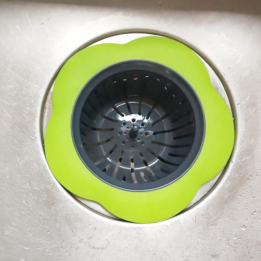 Kitchen Mesh Sink Drain Silicone Strainer Flower Shape Bathroom Drain Hair Filter Fine Hole Drain Trap Waste Screen