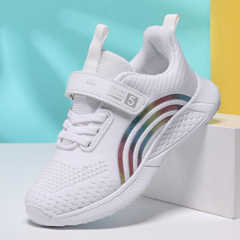 Весенне-осенние кроссовки для девочек-одноклассниц, дышащая обувь из двойной сетки, легкая корейская версия, кроссовки для бега для девочек, обувь для среднего и старшего возраста