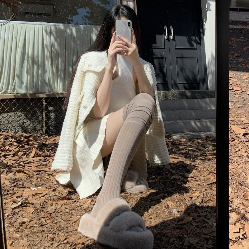 Женские гетры выше колена в корейском стиле - Модные осенне-зимние носки до икры