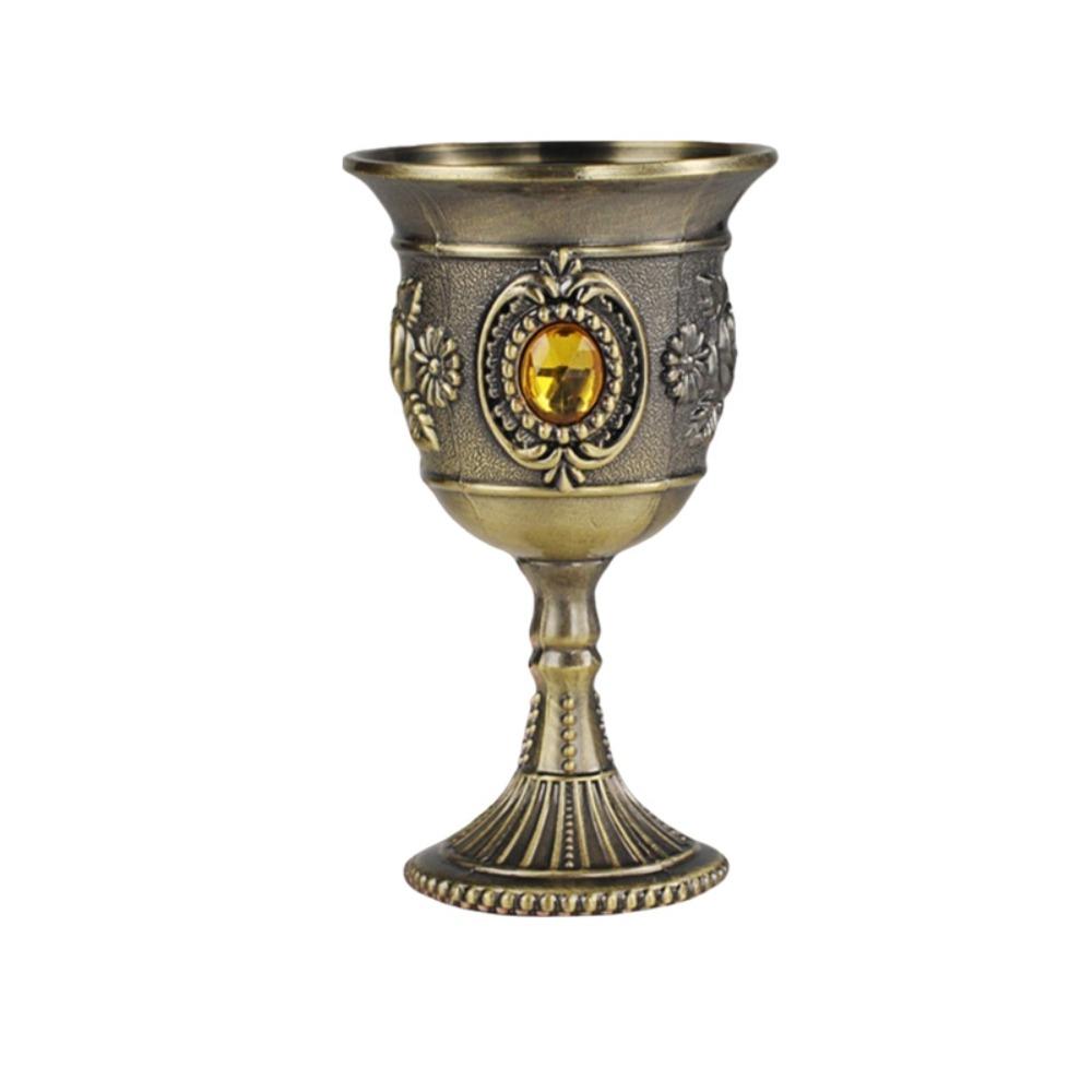 Zinc Zinc Zinc Alloy Medieval Rose Embossed Goblet Vintage Liquor Cup Luxurious Spirits Cup Bar
