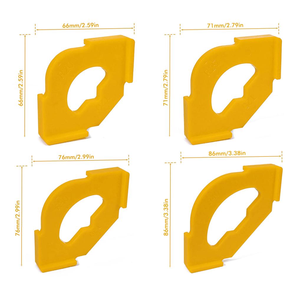 4PCS Half Fillet Positioner Rounded Corners Radius Jig Router Bit Template Tool For Woodworking Locator Corner Template