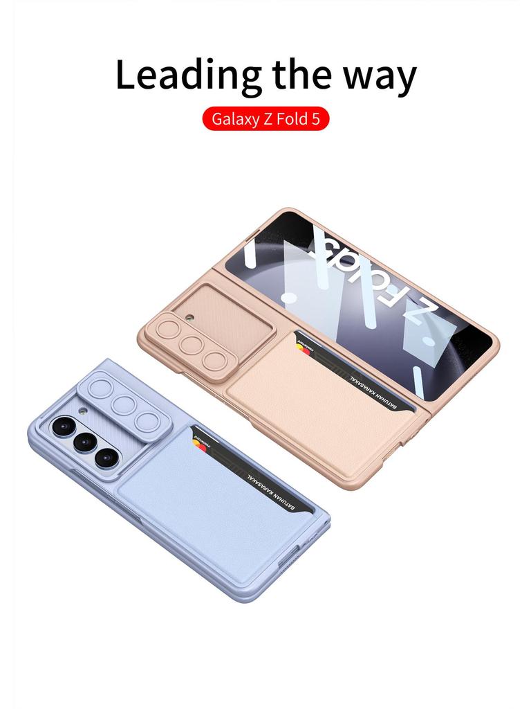 Трансграничный многофункциональный чехол из ПУ-кожи для Samsung Z Fold 5 с карманом для карт и окошком для камеры