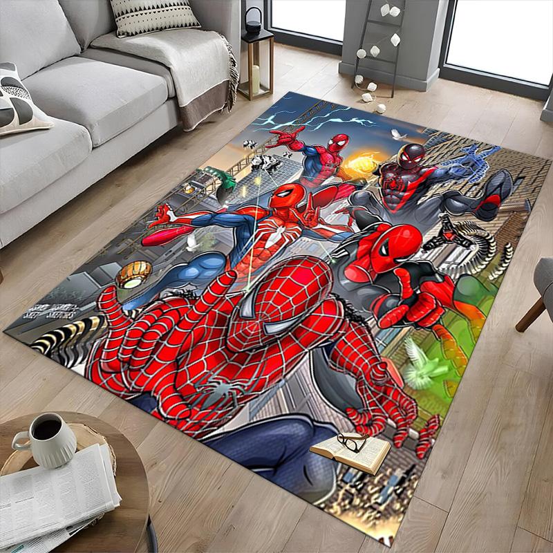 Spiderman Spiderverse Carpet For Playroom Bedroom Living Room Sofa Home Decorkids Game Area Rug Nonslip Floor Mat